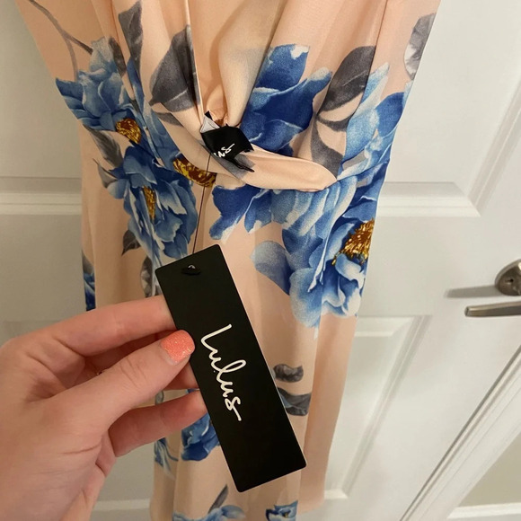 NWT Lulus Garden Walk Blush Pink Skater Dress - Picture 8 of 9